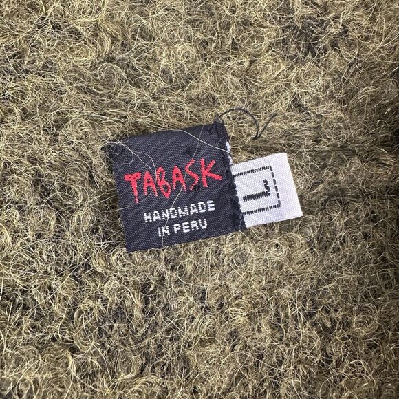 Tabask Handcrafted Alpaca Green Cardigan Sweater Single Button Womens Large Peru - Picture 6 of 11